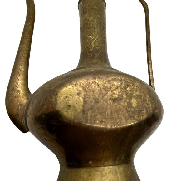 Chocolate Pot Tea Pot Vintage Brass Decorative Coffee Serving Pot With Spout 12" - Picture 7 of 12